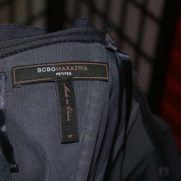 Charcoal Gown with Horizontal Strips with unfinished edges - Picture 10 of 10